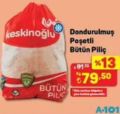 DONDURULMUŞ POŞETLİ BÜTÜN PİLİÇ